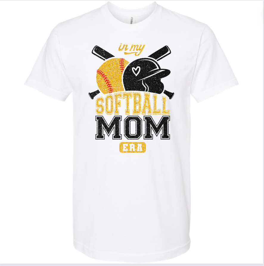 Softball - In My Softball Mom Era Glitter - Softball Adult Tee
